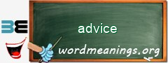 WordMeaning blackboard for advice